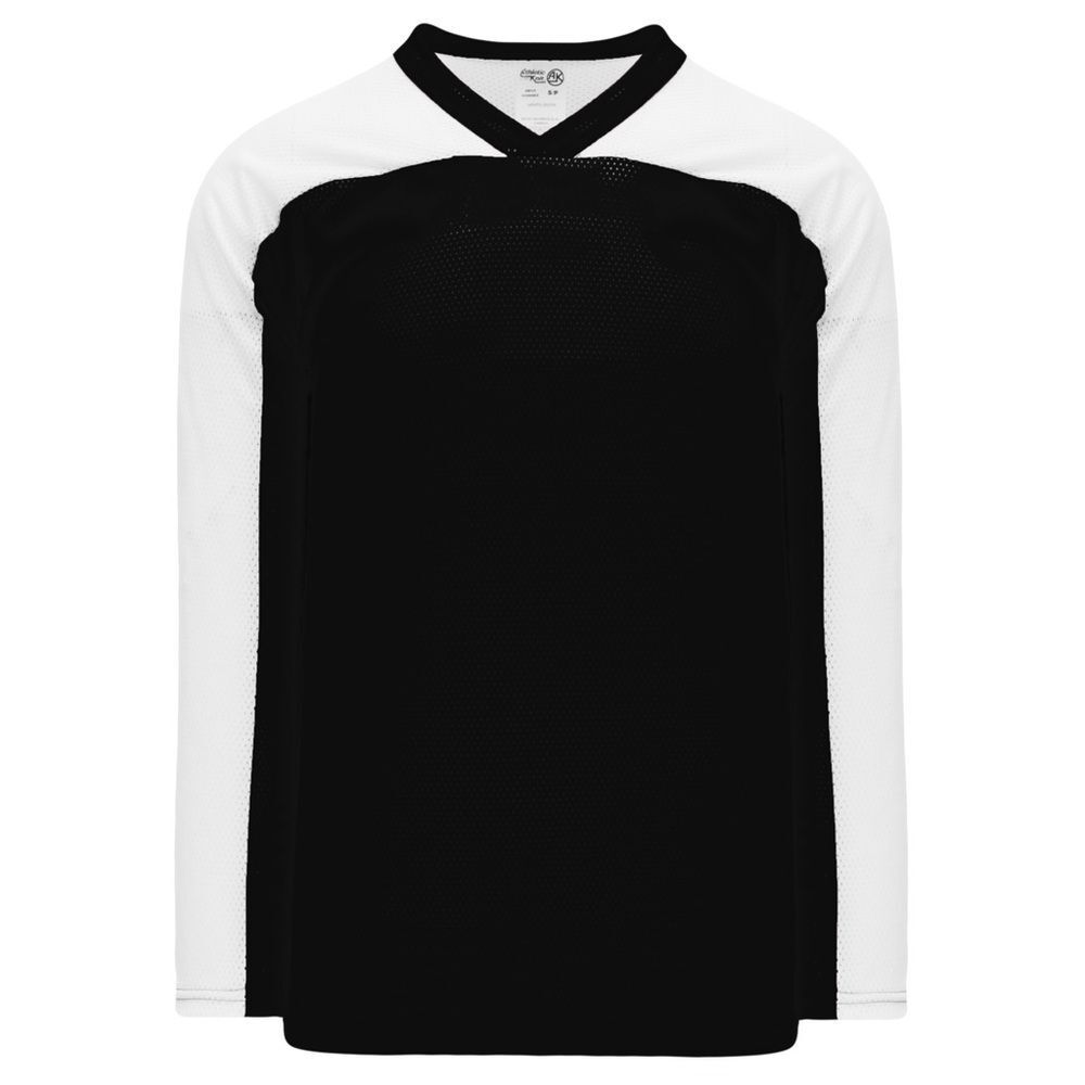 NWT Athletic Knit Black and White Box Lacrosse Jersey, Adult Size Large